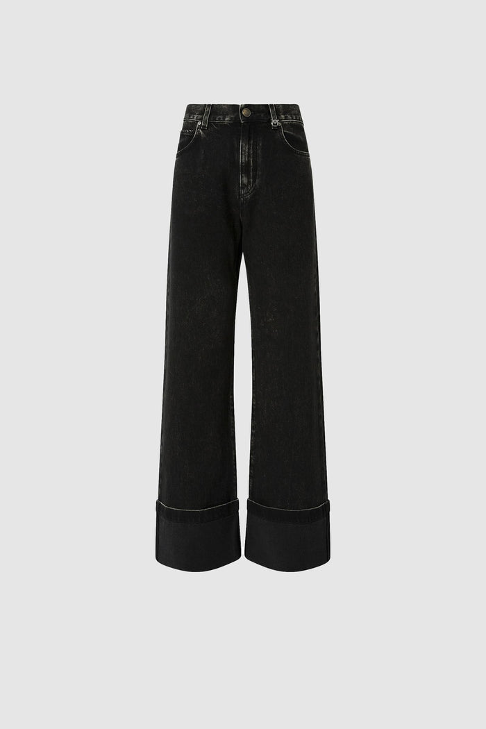 Jeans wide-leg in denim black