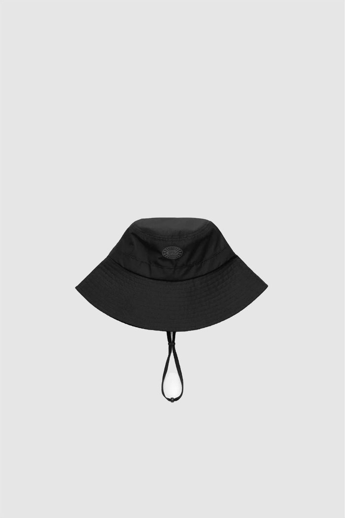 Cappello da pescatore nero unisex con tessuto resistente all'acqua