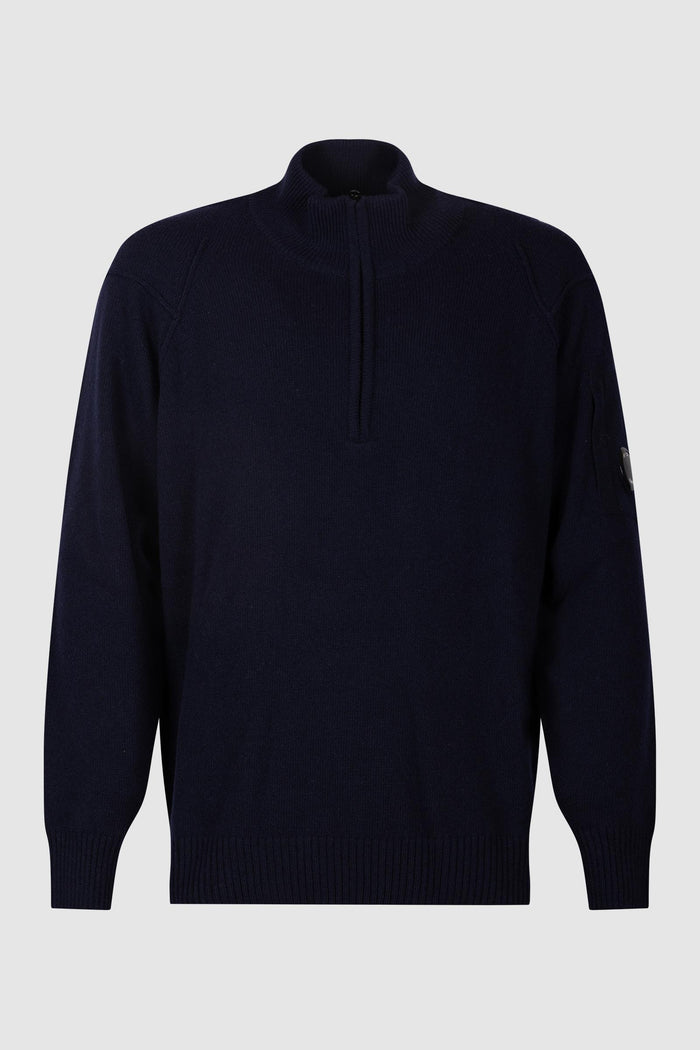 Maglione in lana con collo alto e zip