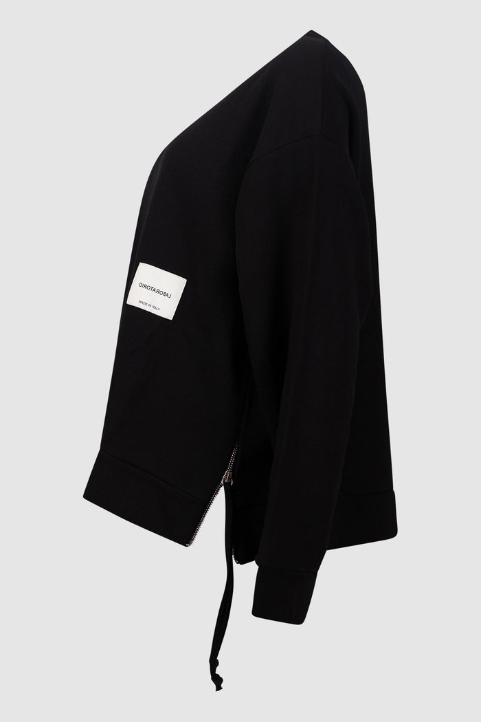 Felpa con etichetta logo-3