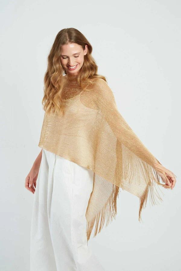 Poncho in maglia di paillettes RAPHAELLE-7