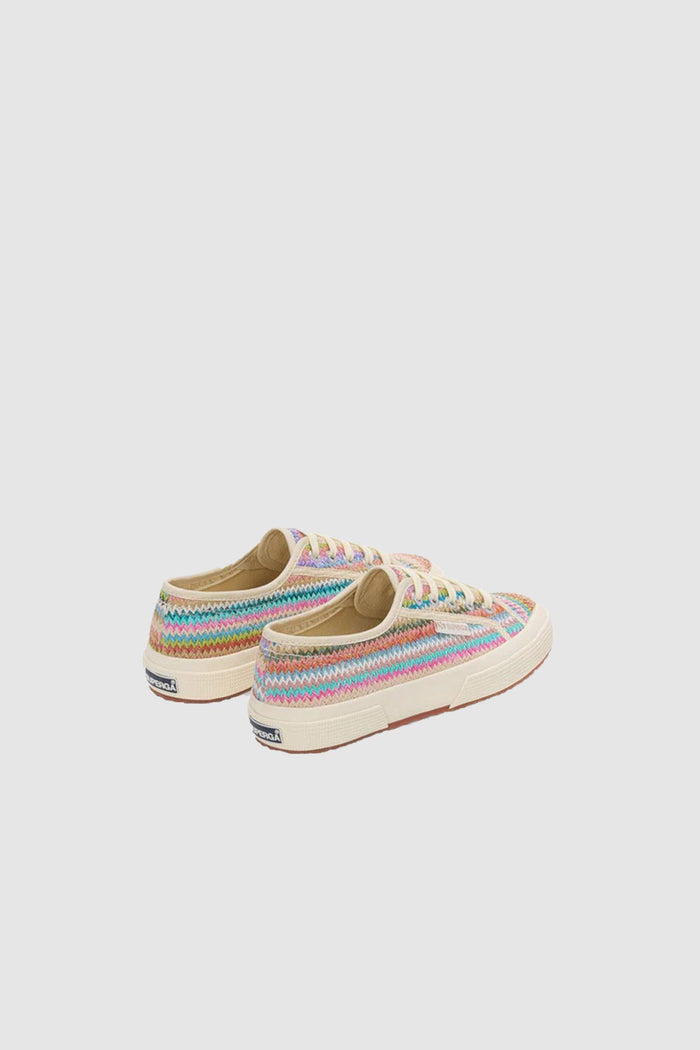 Sneakers classiche da donna viola con tomaia in rafia-2
