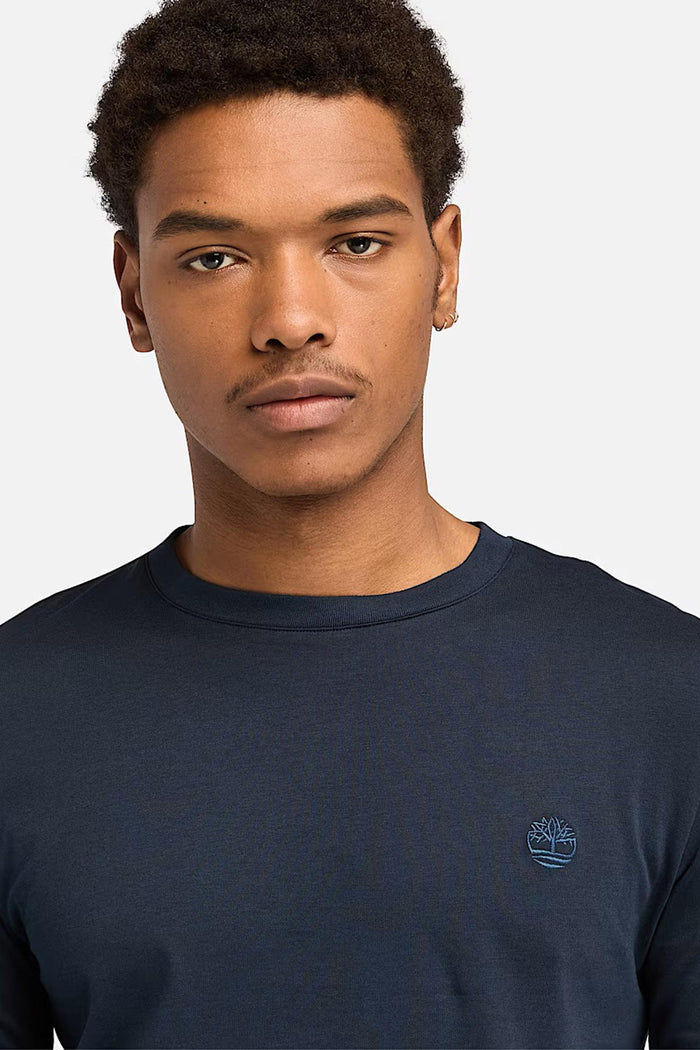 T-shirt a Maniche Lunghe Dunstan River da Uomo in blu scuro-2