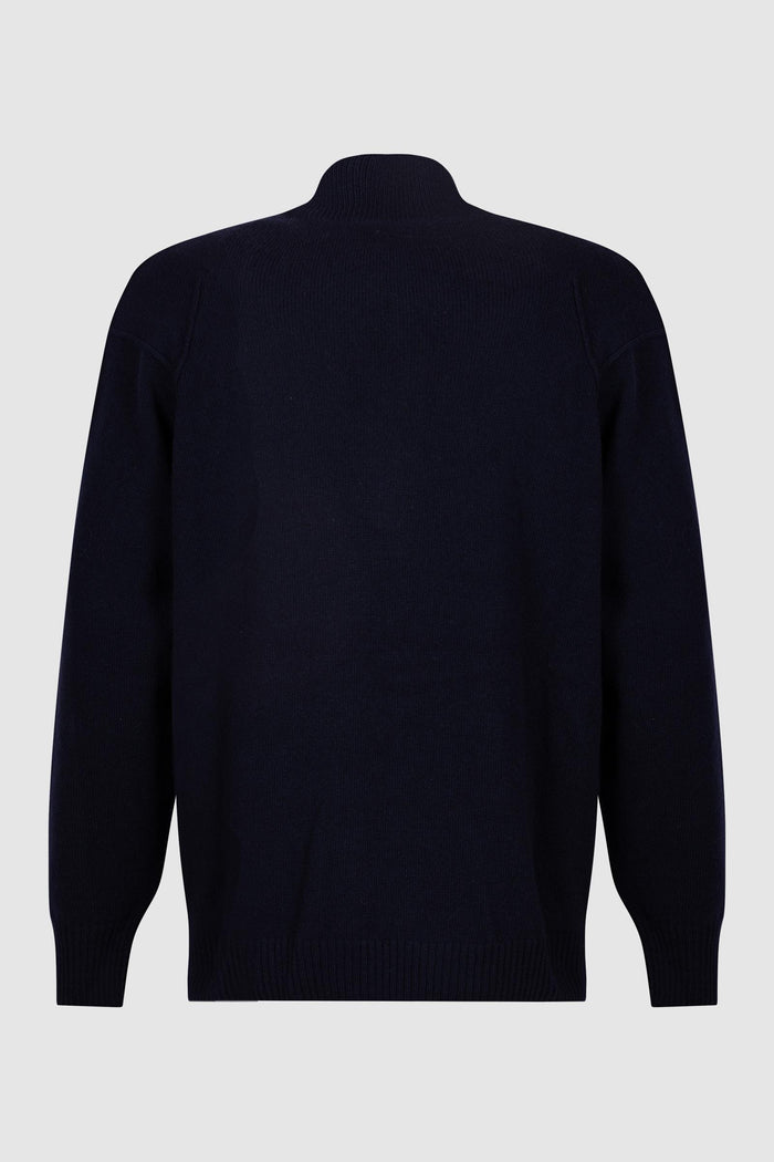 Maglione in lana con collo alto e zip-2