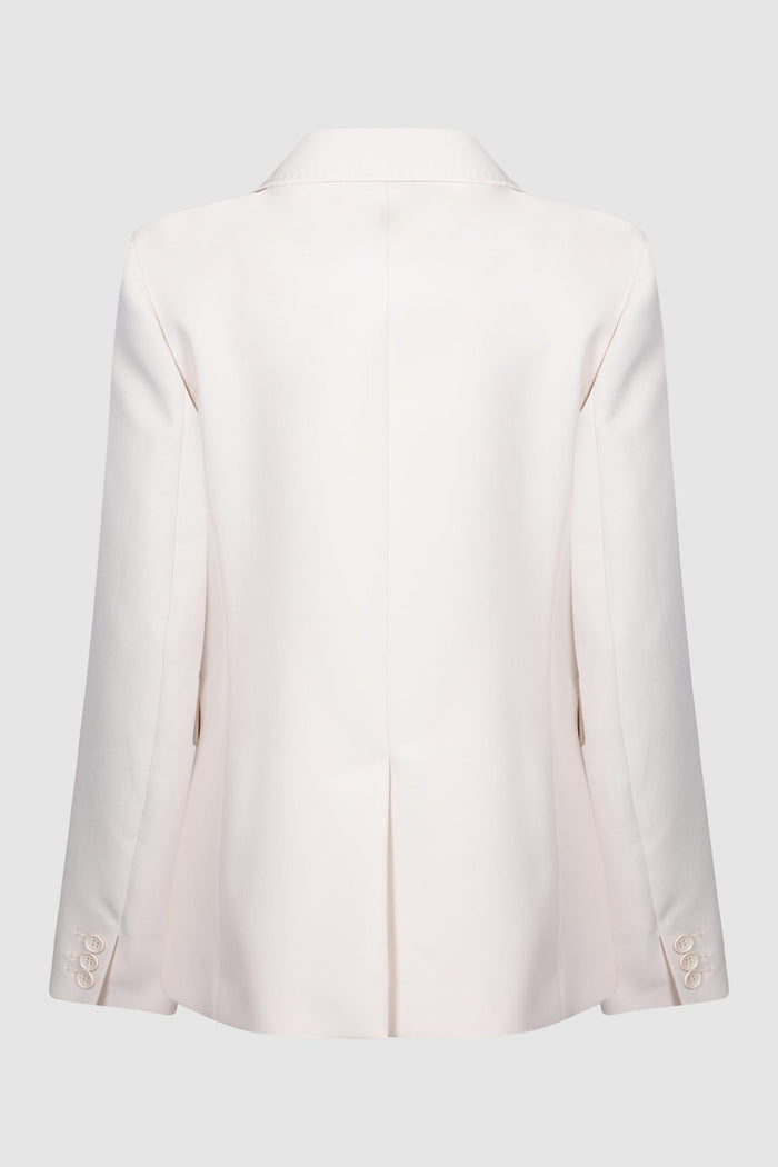 Blazer in tela di mista viscosa - Avorio-2