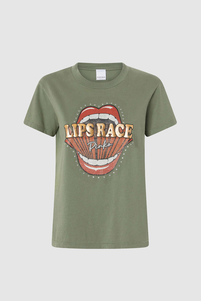 T-shirt stampa bocca Lips Race