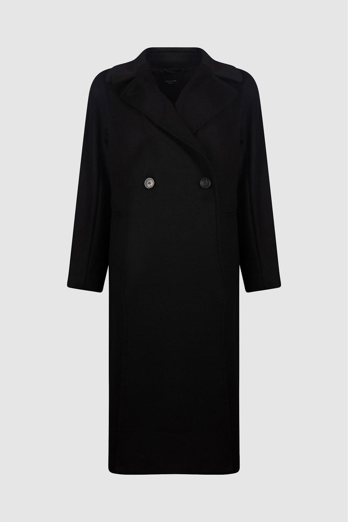 Cappotto Doppiopetto in Lana Nero