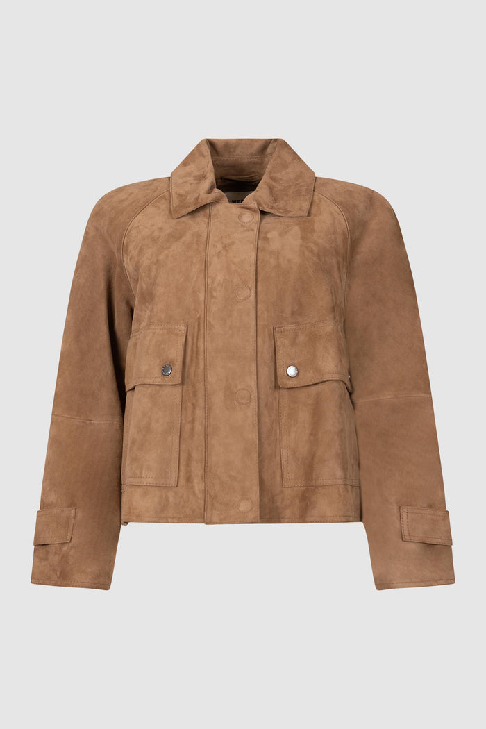 Giacca in morbido suede - Nocciola-1