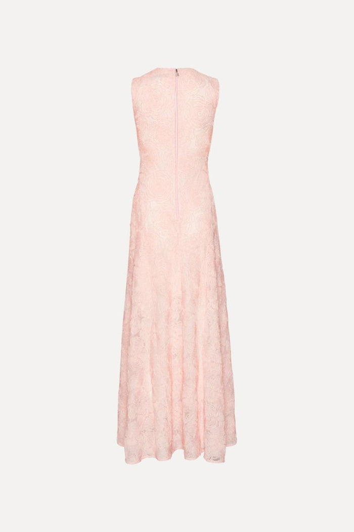 Abito lungo in rete rosa chiaro-2