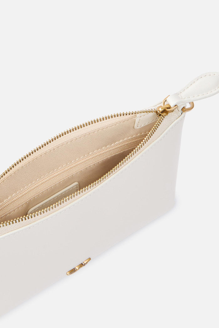 Pochette piatta in pelle con logo Love Birds-4