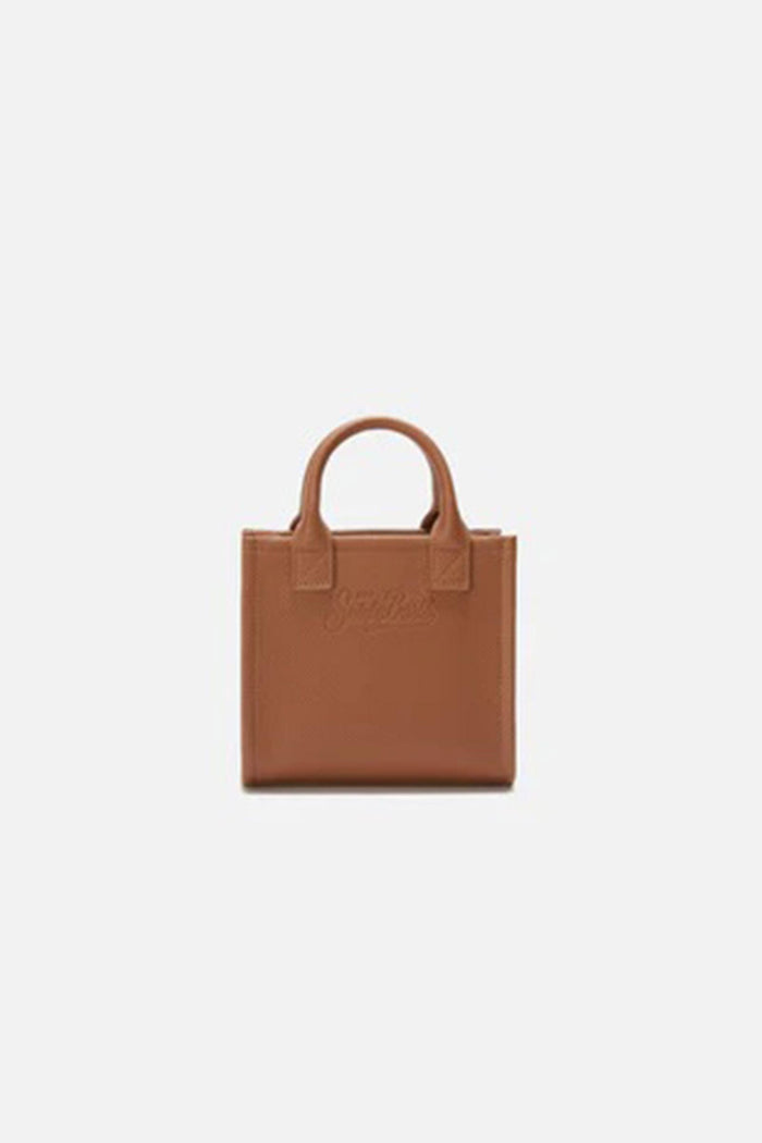 <BR/>Borsa a spalla Vanity Bag Mini in pelle martellata cammello-2