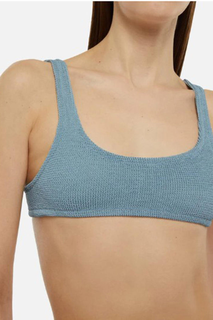 Naima crinkle classico top a bralette lurex blu avio-3