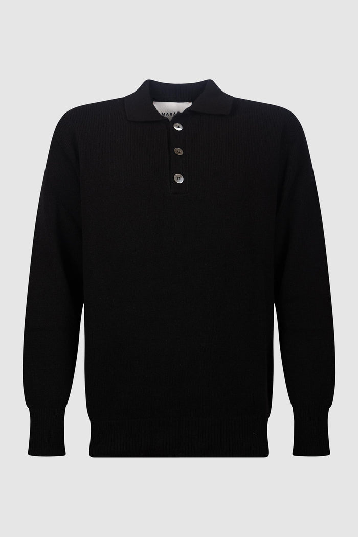 Cardigan Nero in Maglia a Coste
