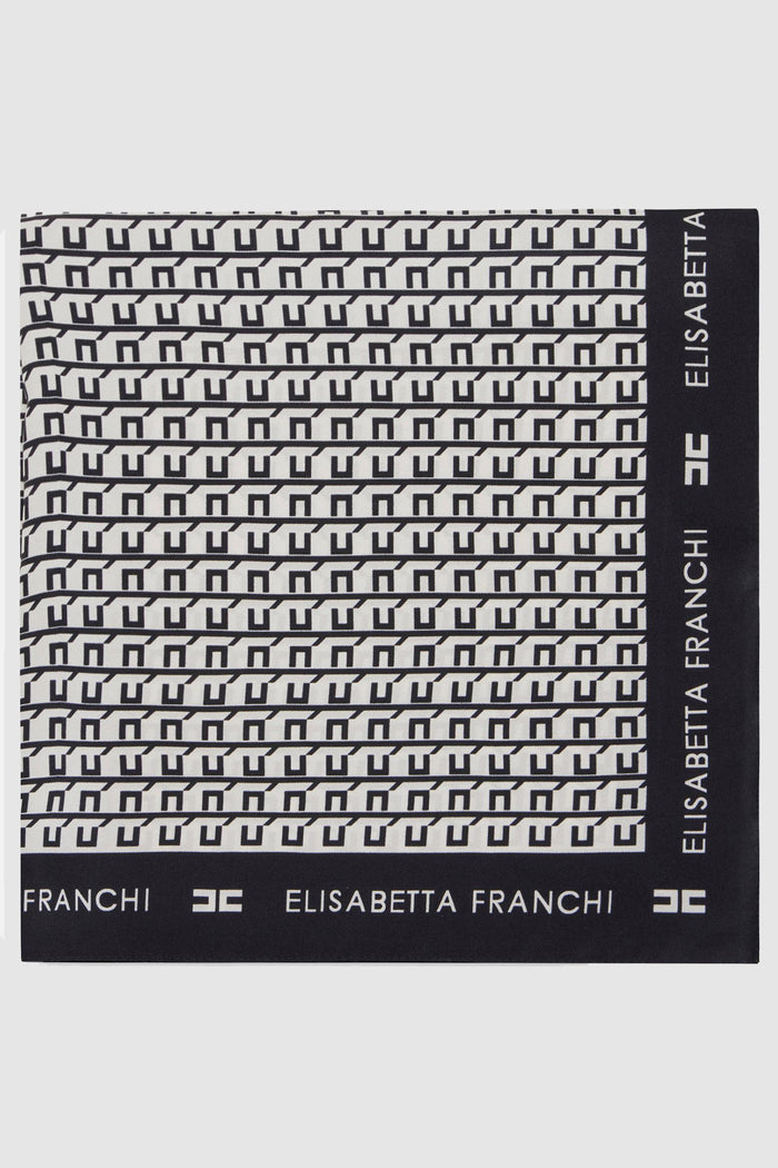 Foulard in twill di seta con stampa<BR/>