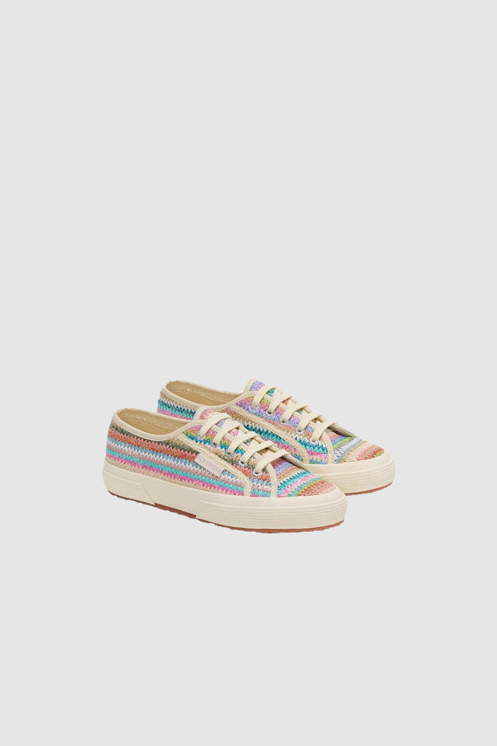 Sneakers classiche da donna viola con tomaia in rafia-5