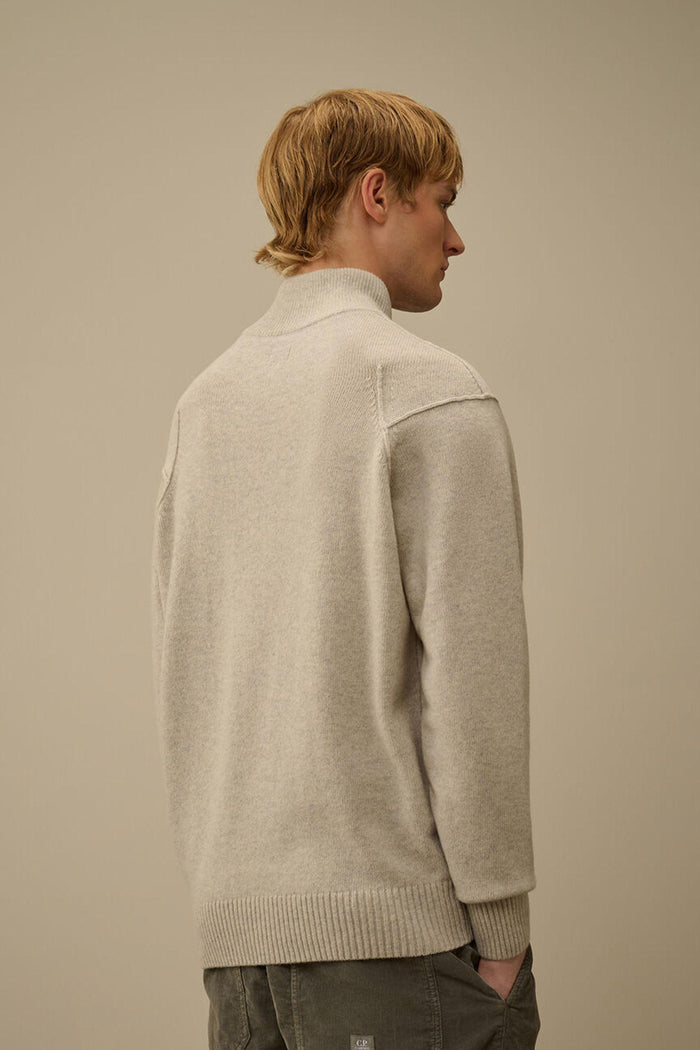 Maglione con mezza zip in lana d'agnello GRS-3