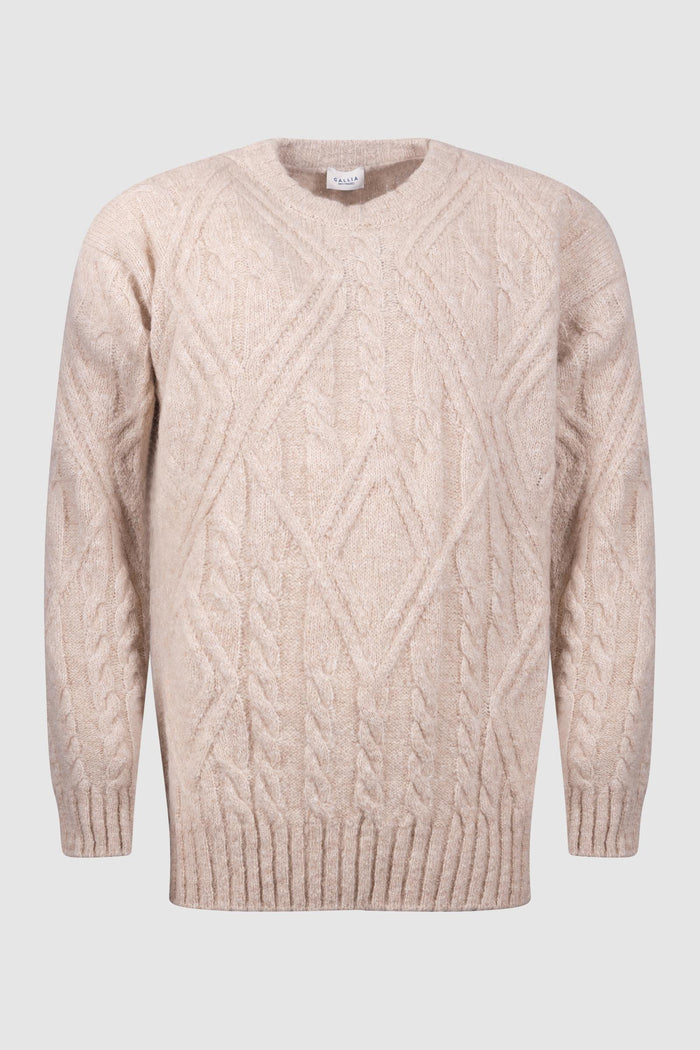 Maglia trecce girocollo