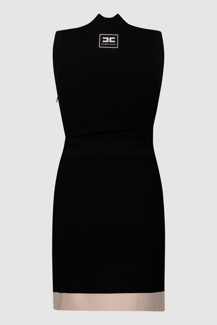 Mini abito in maglia con bande in viscosa lucida-3