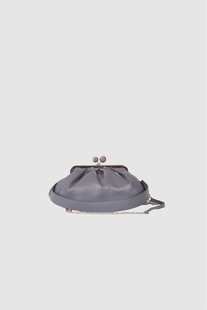 Pochette Grigia Vintage con Chiusura a Clip-3
