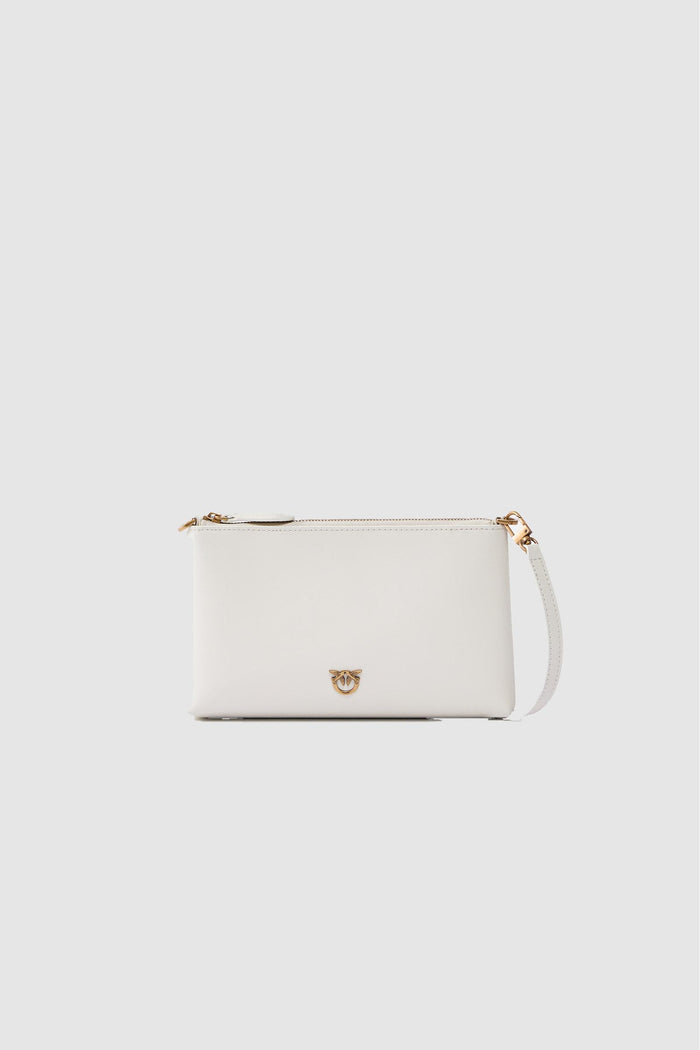 Pochette piatta in pelle con logo Love Birds