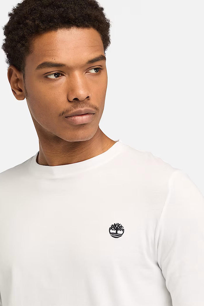 T-shirt a Maniche Lunghe Dunstan River da Uomo in bianco-2