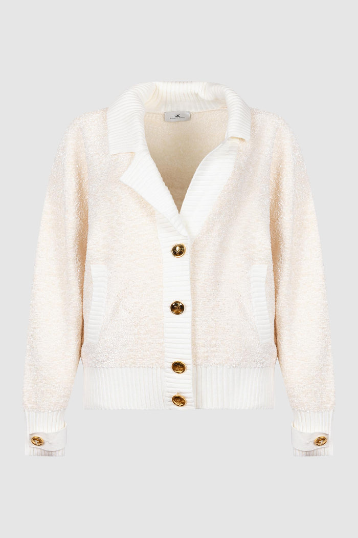 Cardigan Elegante con Bottoni Oro