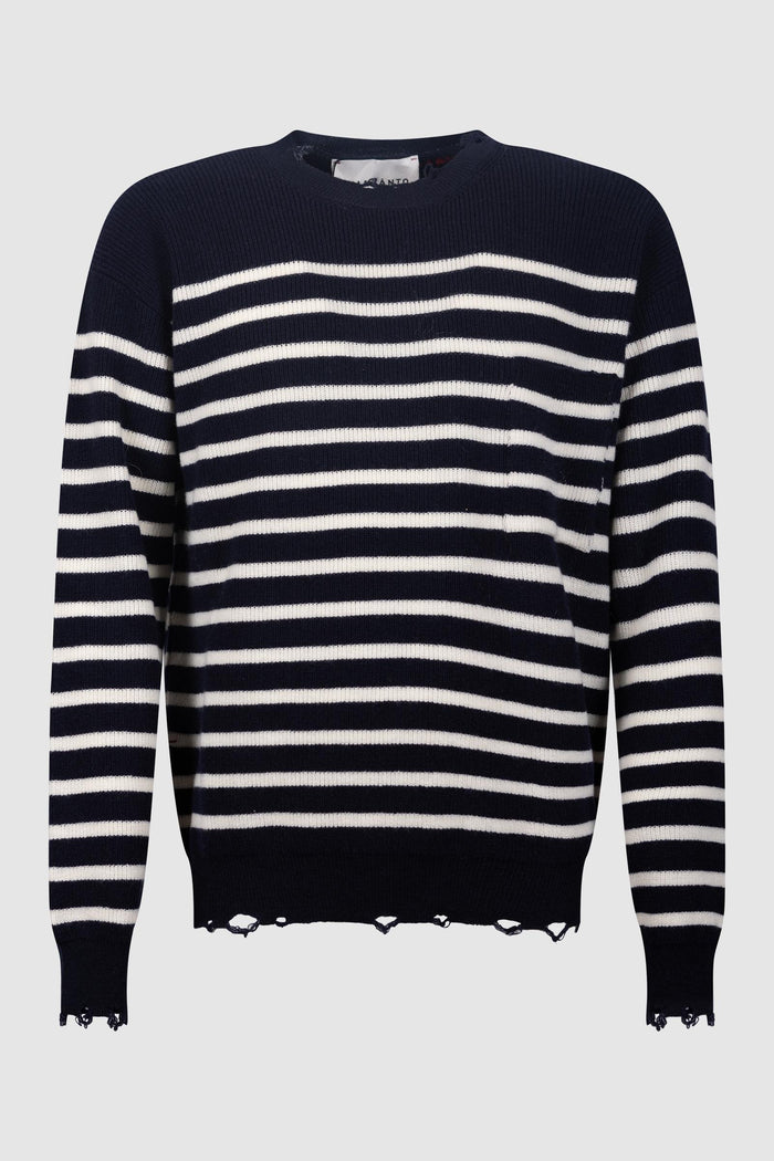 Maglione a righe in maglia fine