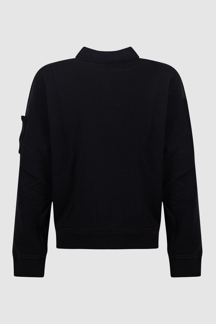 Felpa con zip e lenti in pile diagonale di cotone-3