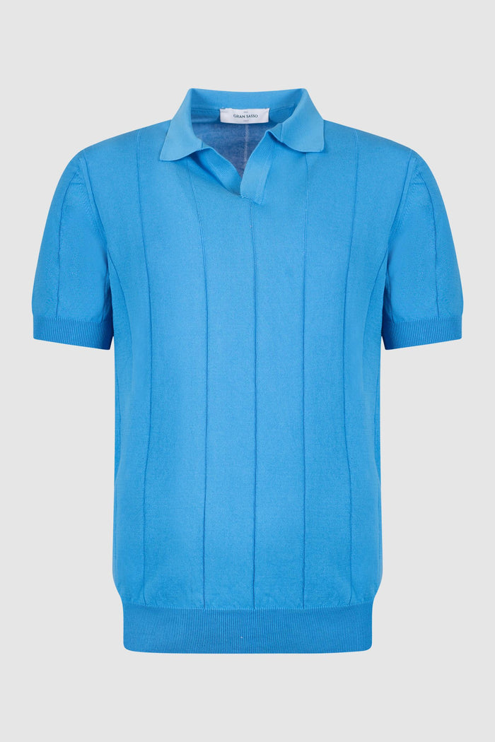 Polo in maglia jacquard a righe
