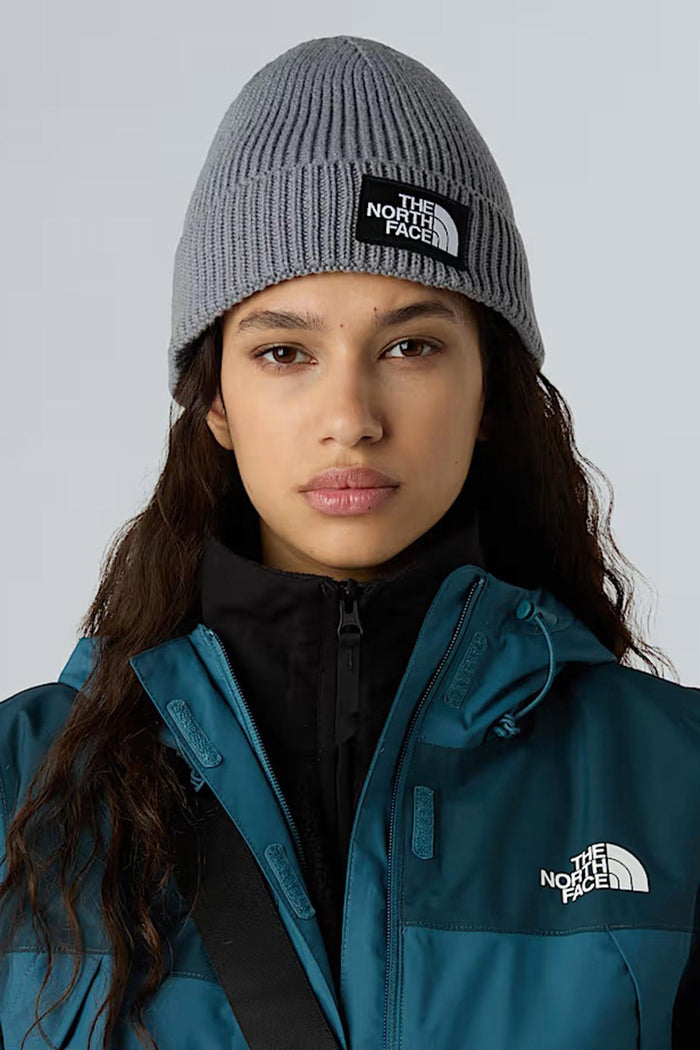 Berretto con risvolto e logo box TNF-4