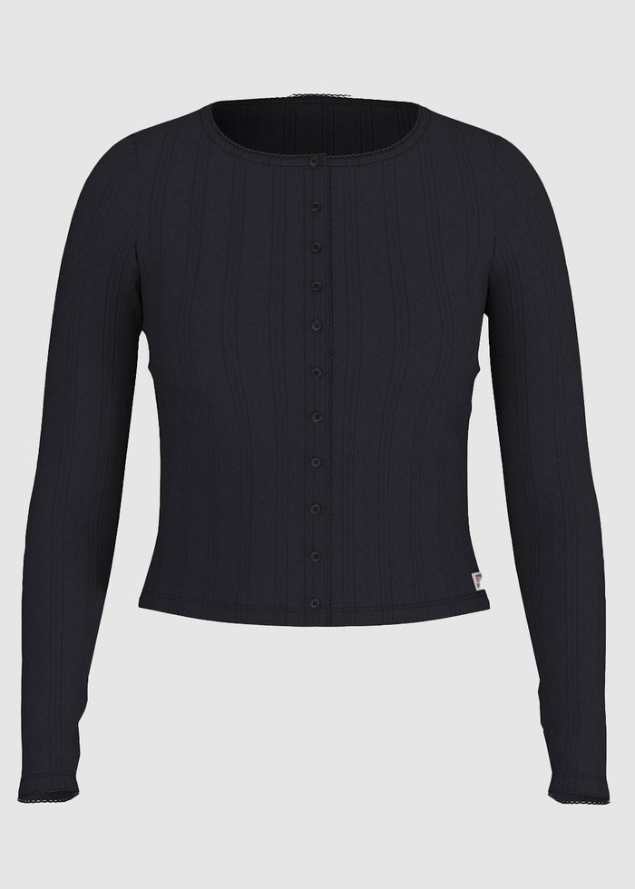 T-shirt Dry Goods In Tessuto Pointelle A Manica Lunga