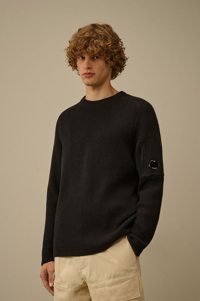 Maglione girocollo a coste lunghe con lenti-2