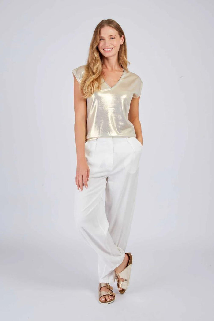 T-shirt metallizzata semplice ZELINA-2