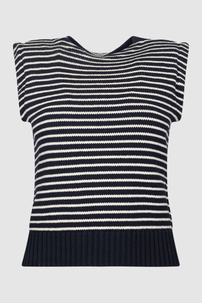 Gilet in filato di cotone - Blu