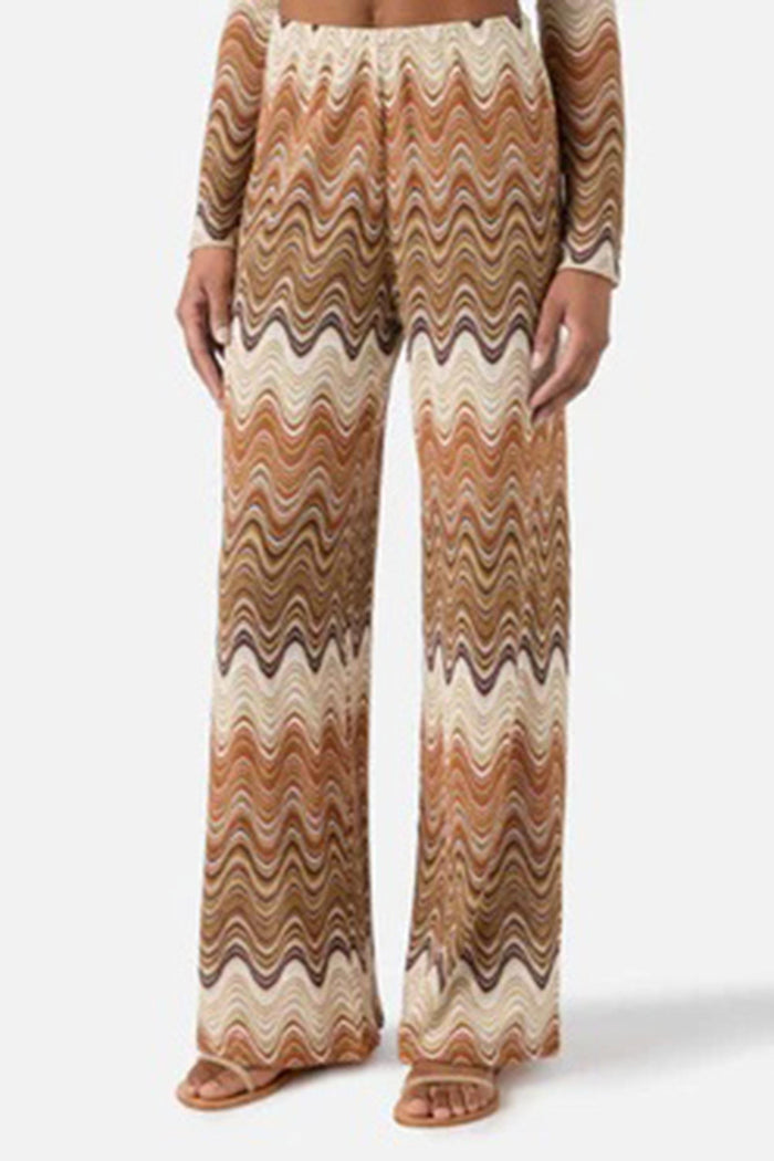 Pantalone lungo Amalia in raschel degradé marrone-2