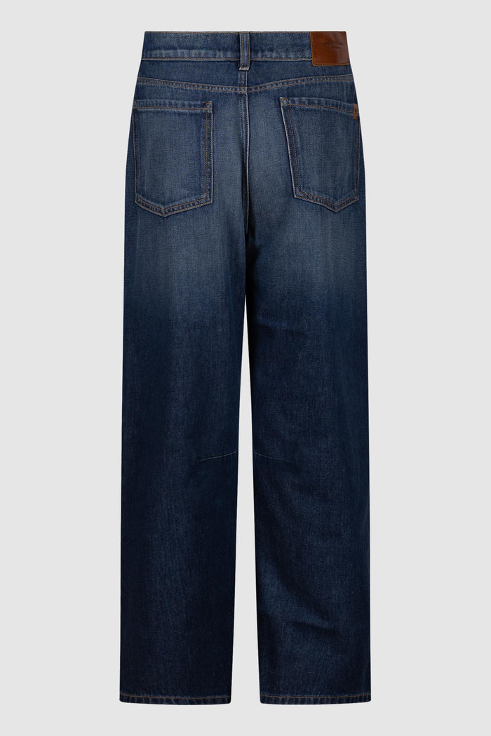 Jeans barrel leg in denim - Blu-2