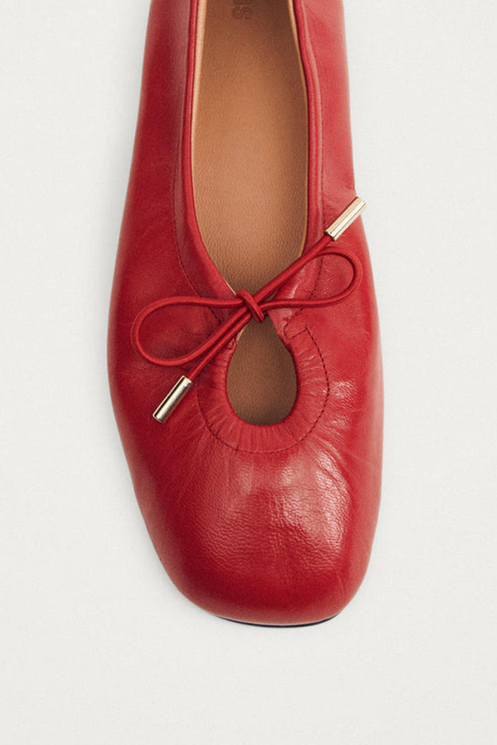 Rosalind Ballerine in Pelle Rossa-5
