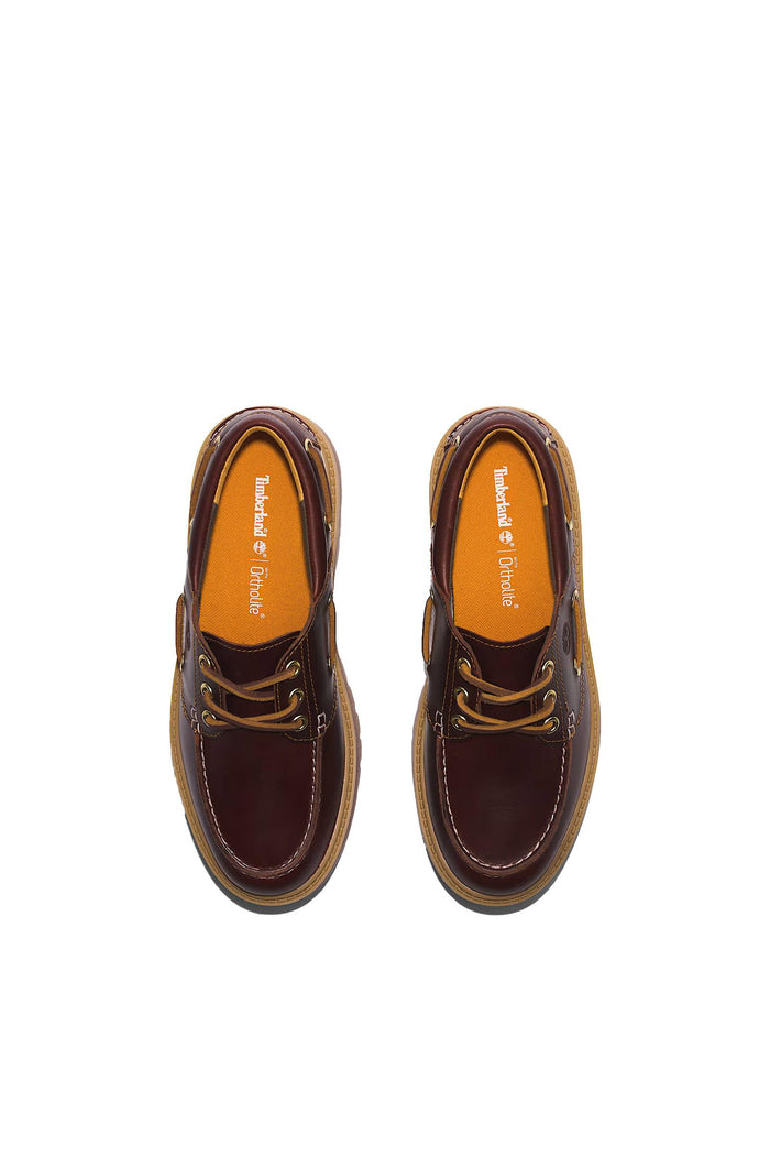 Scarpa da Barca con Plateau Stone Street da Donna in marrone scuro-4