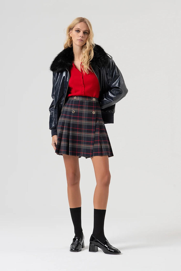 Gonna flare mini in fantasia tartan-2