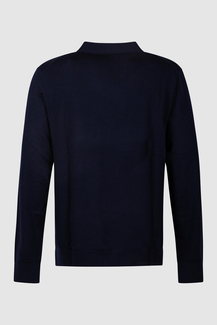 Polo a maniche lunghe in maglia fine-2