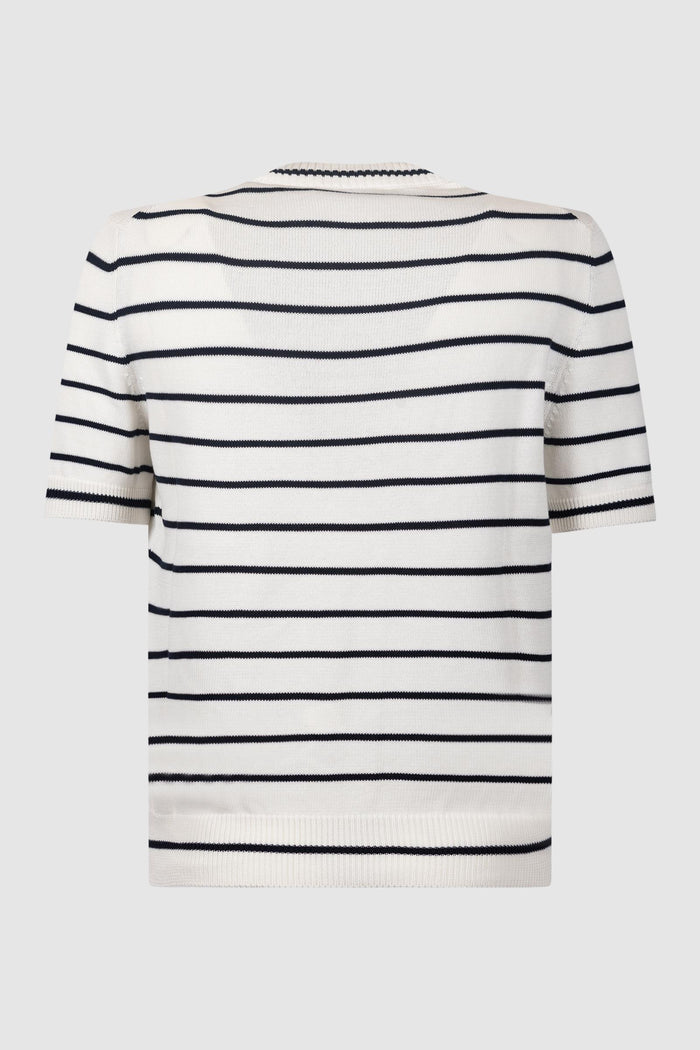 T-shirt in maglia di cotone biologico a righe-2