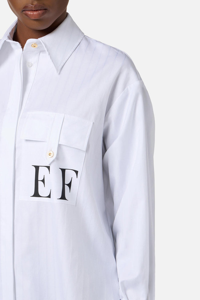Camicia in popeline di cotone a righe-4