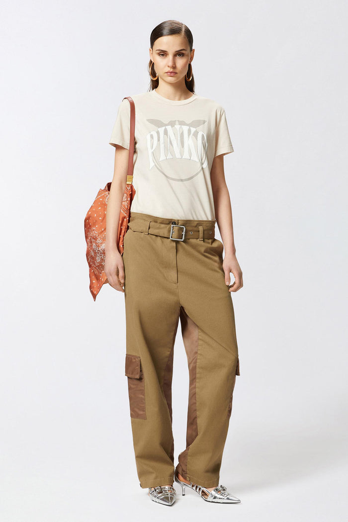 T-shirt logo PINKO e uccellini-3