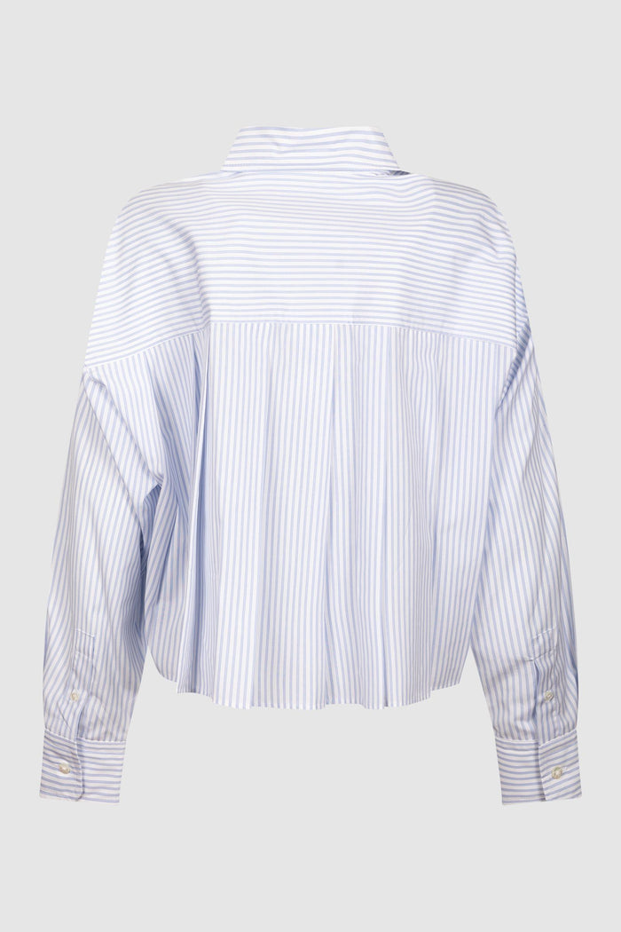 Camicia in popeline di cotone - Azzurro-2