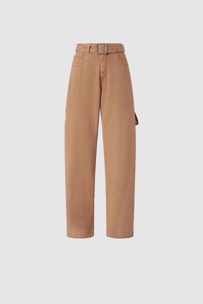 Pantalone balloon in denim con dettagli workwear