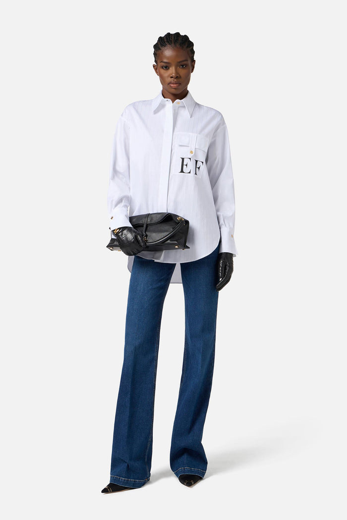Camicia in popeline di cotone a righe-2