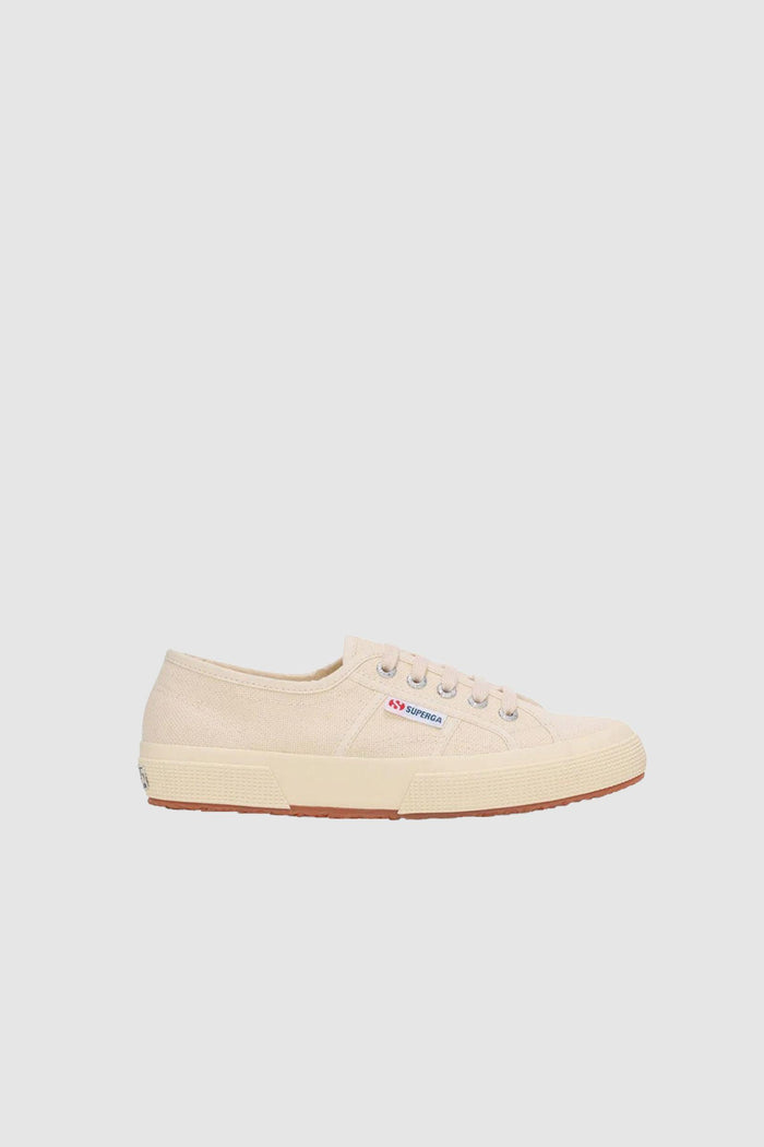 Sneakers Classiche Unisex Colore Beige con Tomaia in Cotone