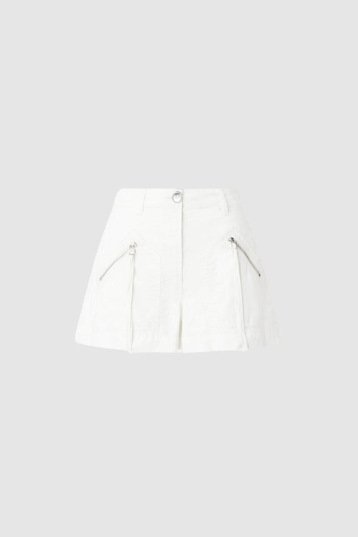 Shorts in cotone con tasche e zip-1