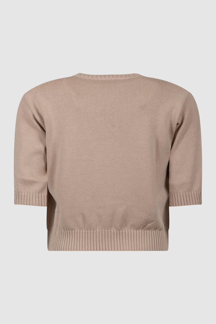 Maglia in filato di cotone con ricami - Sabbia-2