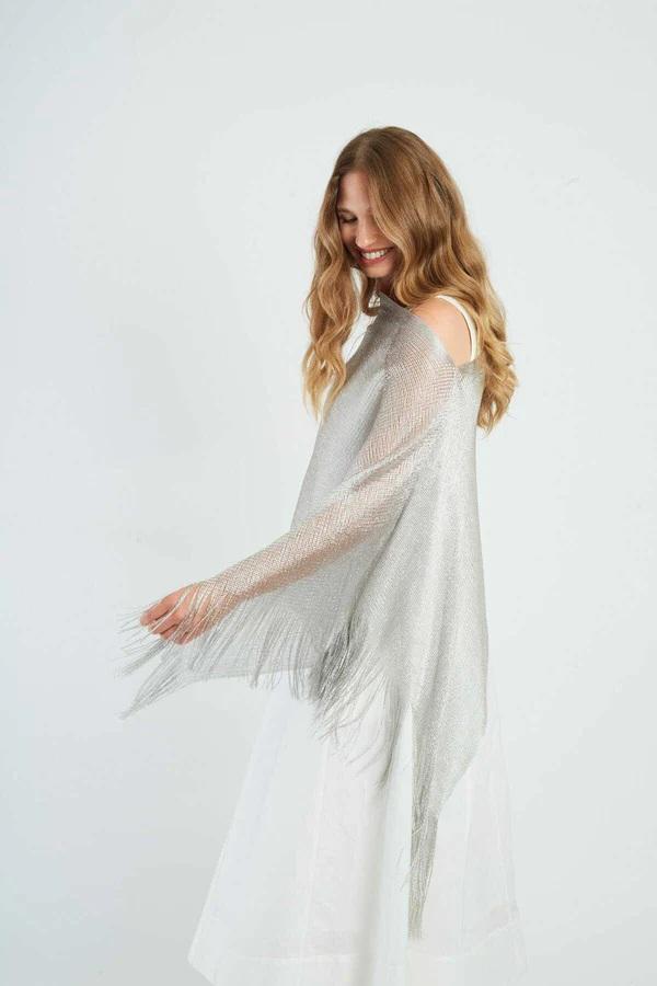 Poncho in maglia di paillettes RAPHAELLE-4